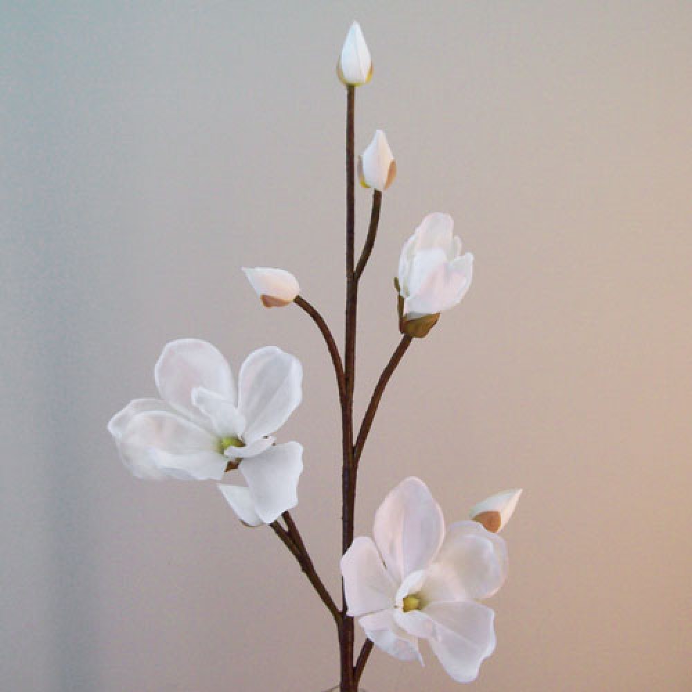 Artificial Magnolias Branch White 89cm Artificial Flowers